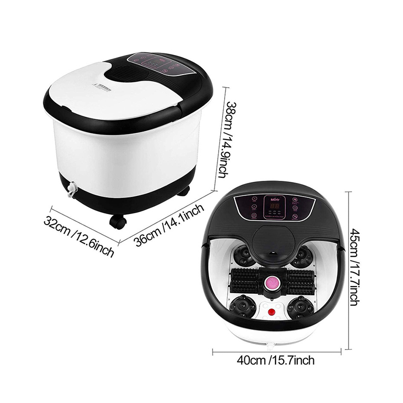 Máy mát xa chân tự động MM-18C với 8 con lăn massage và đá bọt