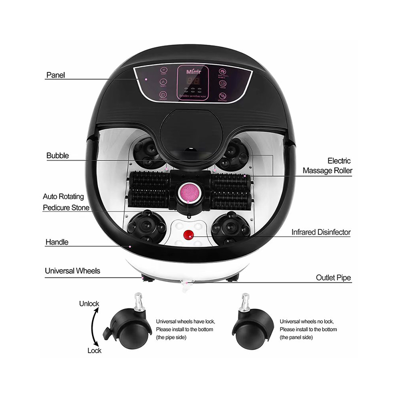 Máy mát xa chân tự động MM-18C với 8 con lăn massage và đá bọt