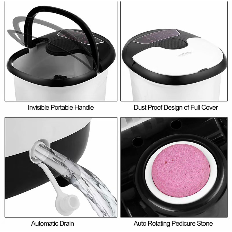 Máy mát xa chân tự động MM-18C với 8 con lăn massage và đá bọt